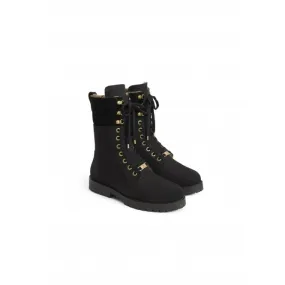 Fairfax & Favor Shearling Lined Anglesey Combat Boot in Nubuck