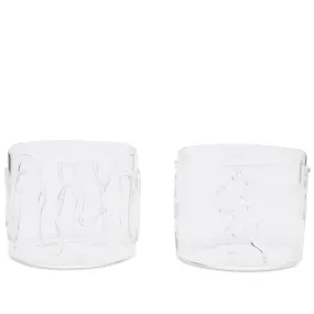 ferm LIVING Doodle Glasses Low - Set of 2Clear