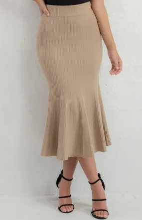 Fishtail Ribbed Knit Skirt (SKN376)