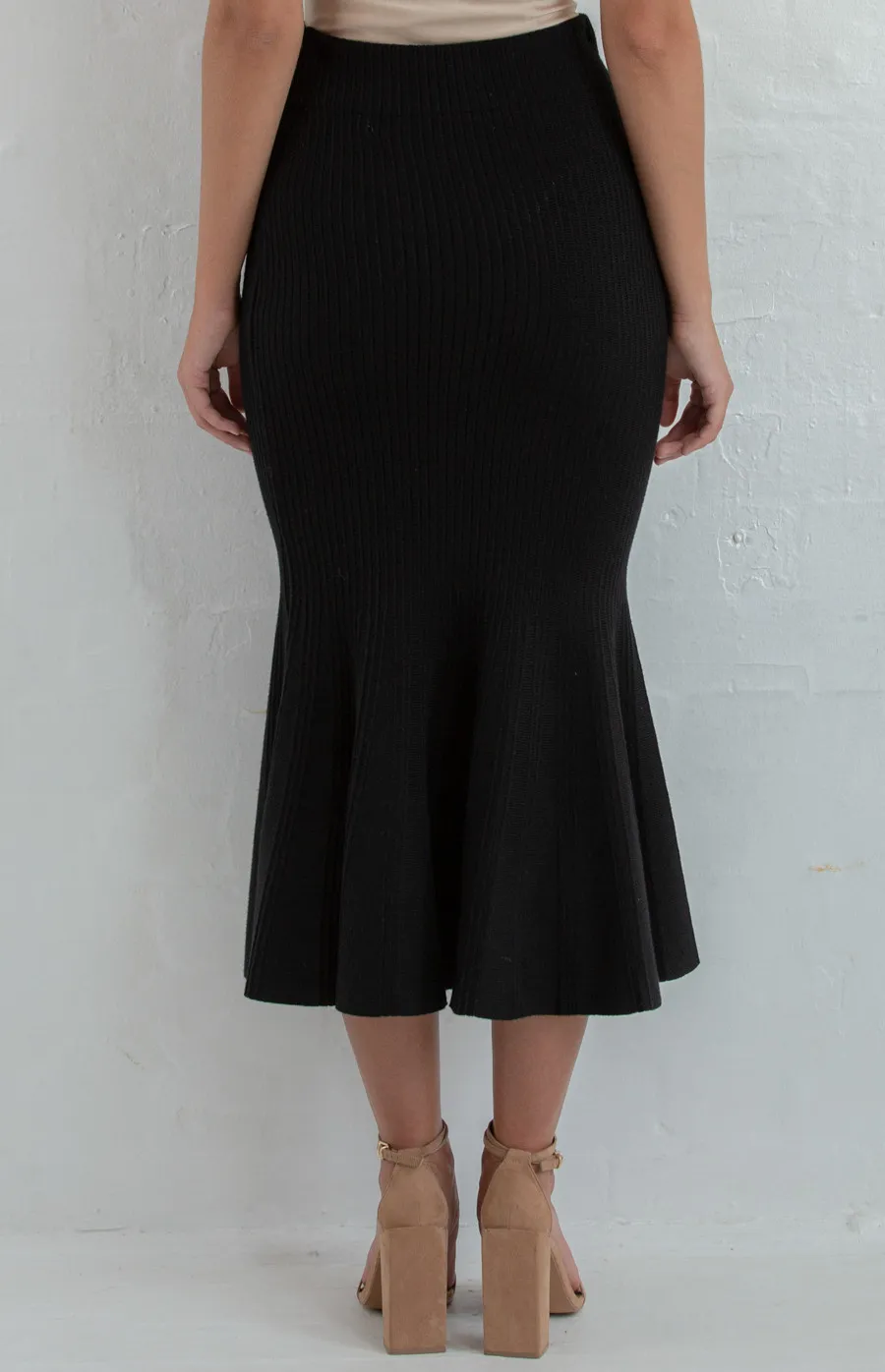 Fishtail Ribbed Knit Skirt (SKN376)