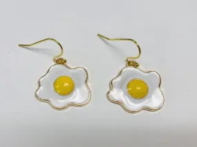 Fried Egg Earrings, Fry Egg Novelty Earrings