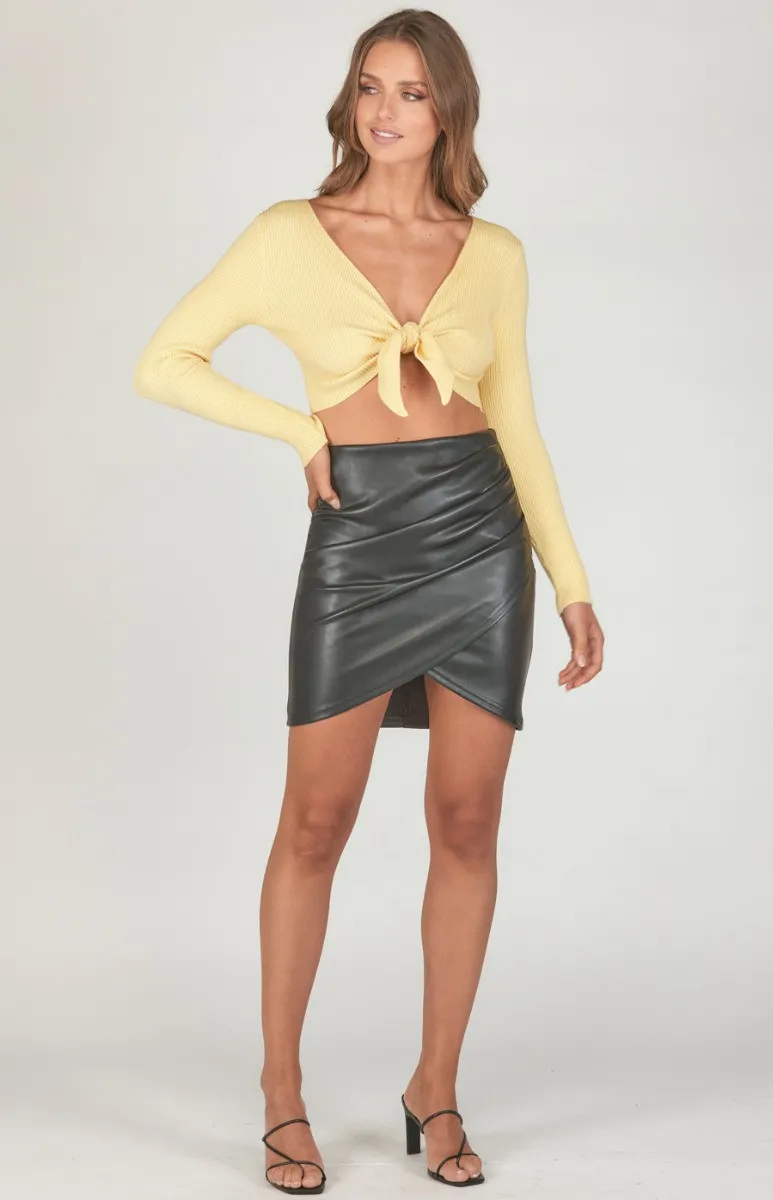 Front Tie Knit Crop (WKN216)