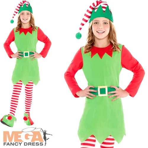 Girls Merry Elf Christmas Costume