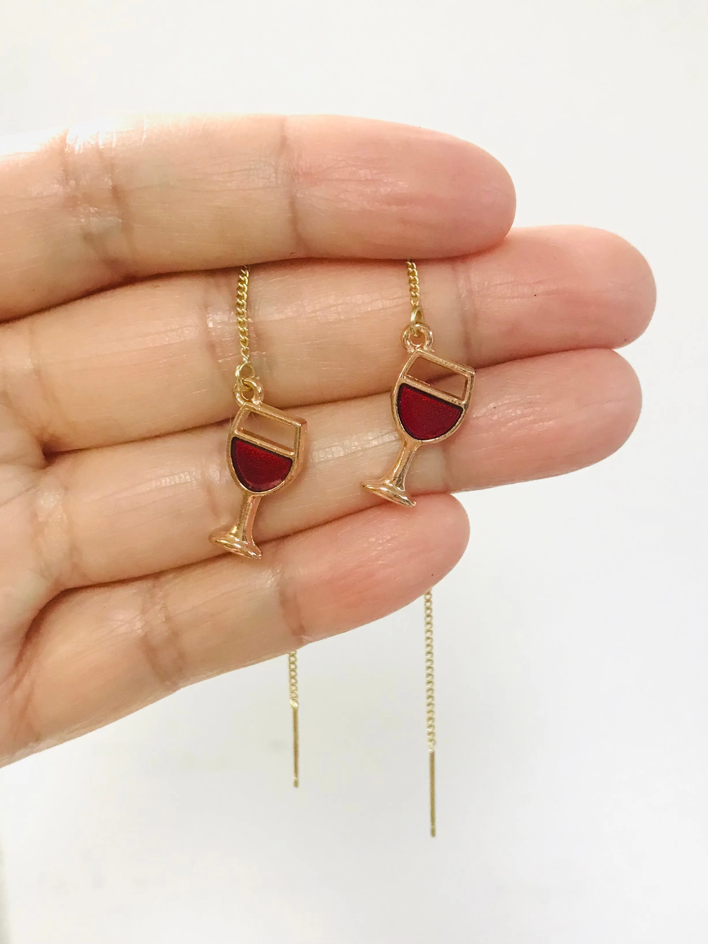 Gold Cocktail Threader Earrings