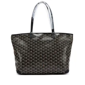 Goyard Black Goyardine Canvas and Chevroches Calfskin Artois MM Bag Palladium Hardware