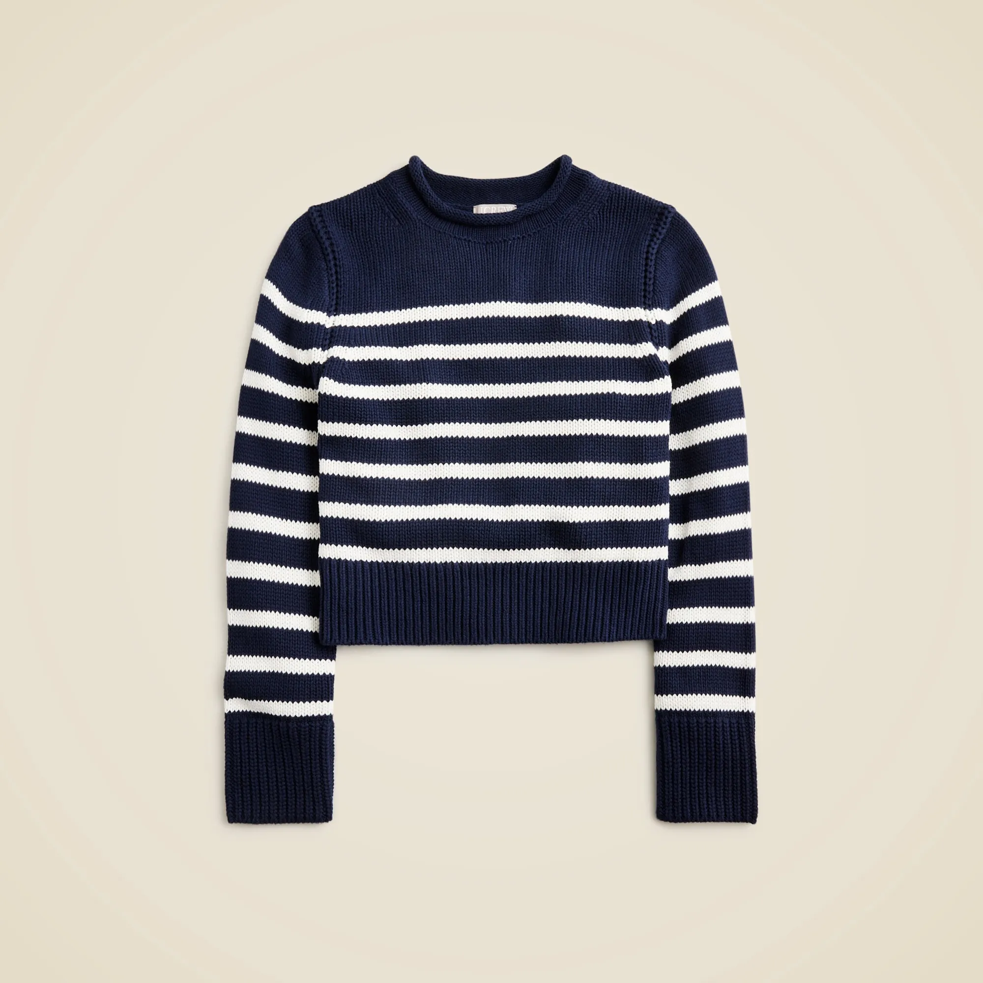 Heritage cotton Rollneck™ sweater in stripe