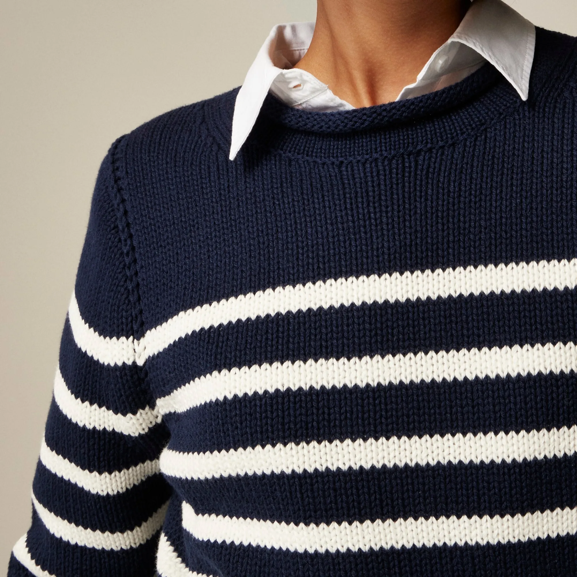 Heritage cotton Rollneck™ sweater in stripe