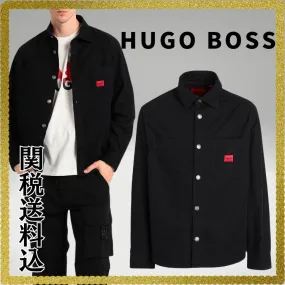 Hugo Boss  |Street Style Long Sleeves Plain Cotton Logo Shirts