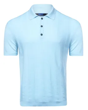 Ice Blue Three Button Polo