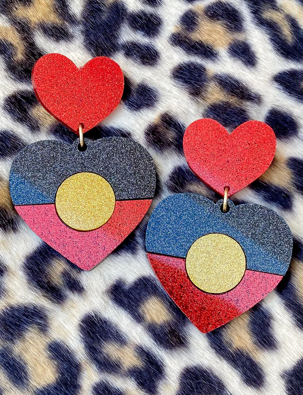 INDIGENOUS GLITTER STUD EARRINGS - LARGE