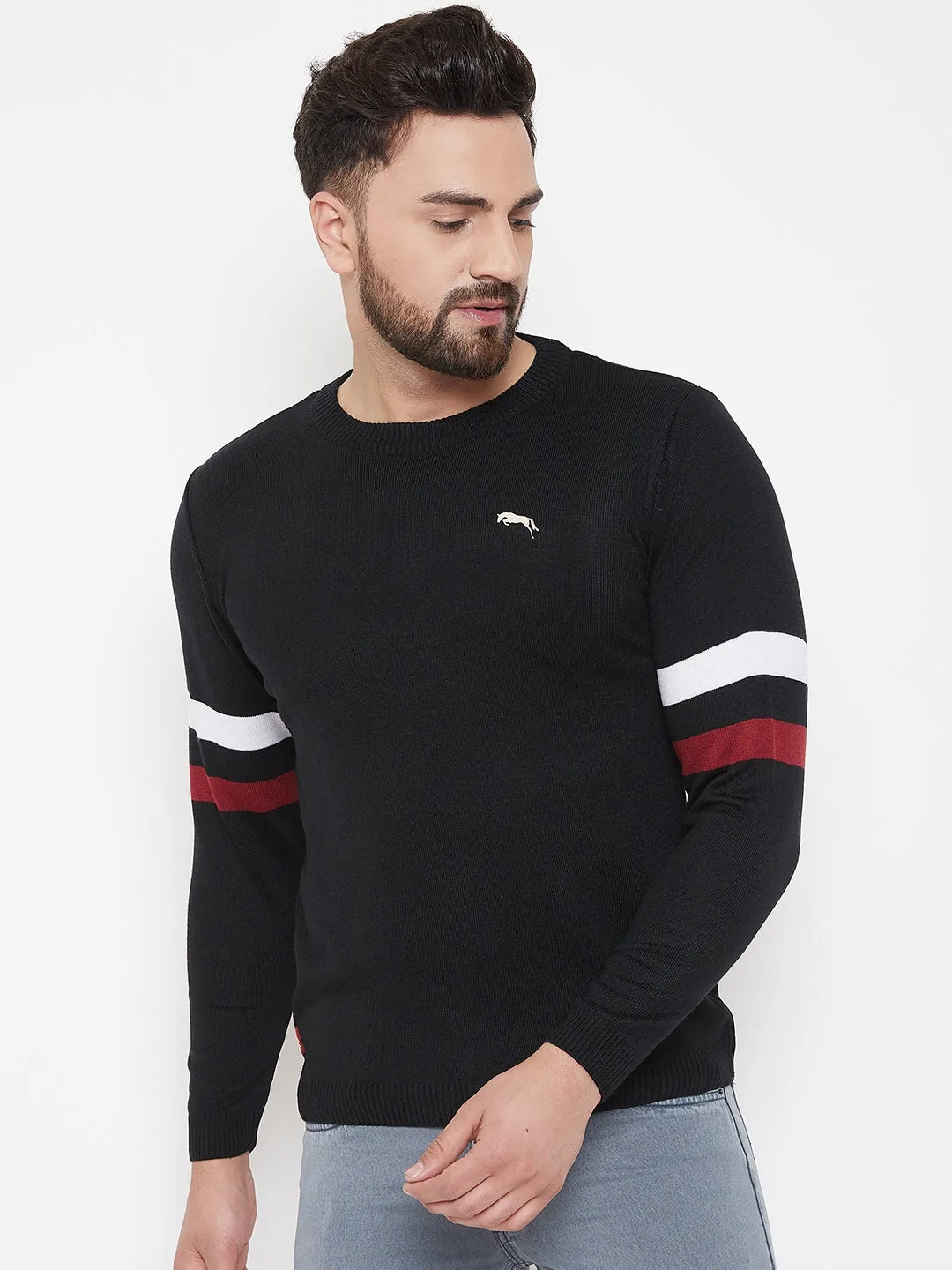 JUMP USA Men Black Solid Sweater