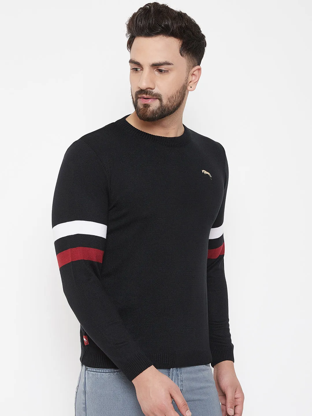 JUMP USA Men Black Solid Sweater