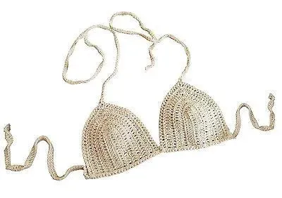 Knot in Love - Serene White Hand Crocheted Bikini Top