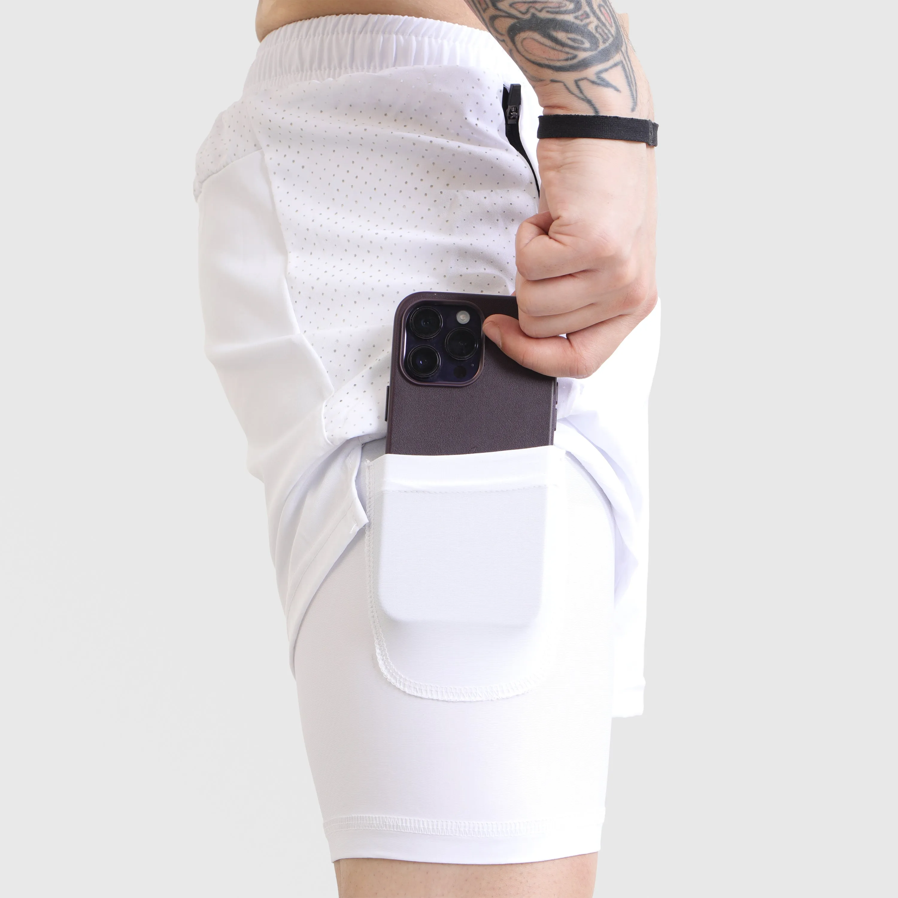 Laser Grip Shorts (White)