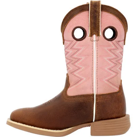 Lil’ Rebel™ by Durango® Big Kids’ Dark Chestnut Bubblegum Western Boot