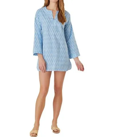 Livro Mini Kaftan Dress In Seaside Blue