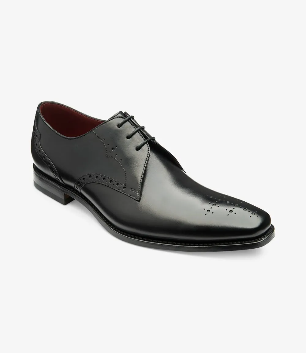 LOAKE Hannibal Derby Brogue shoe - Black Calf