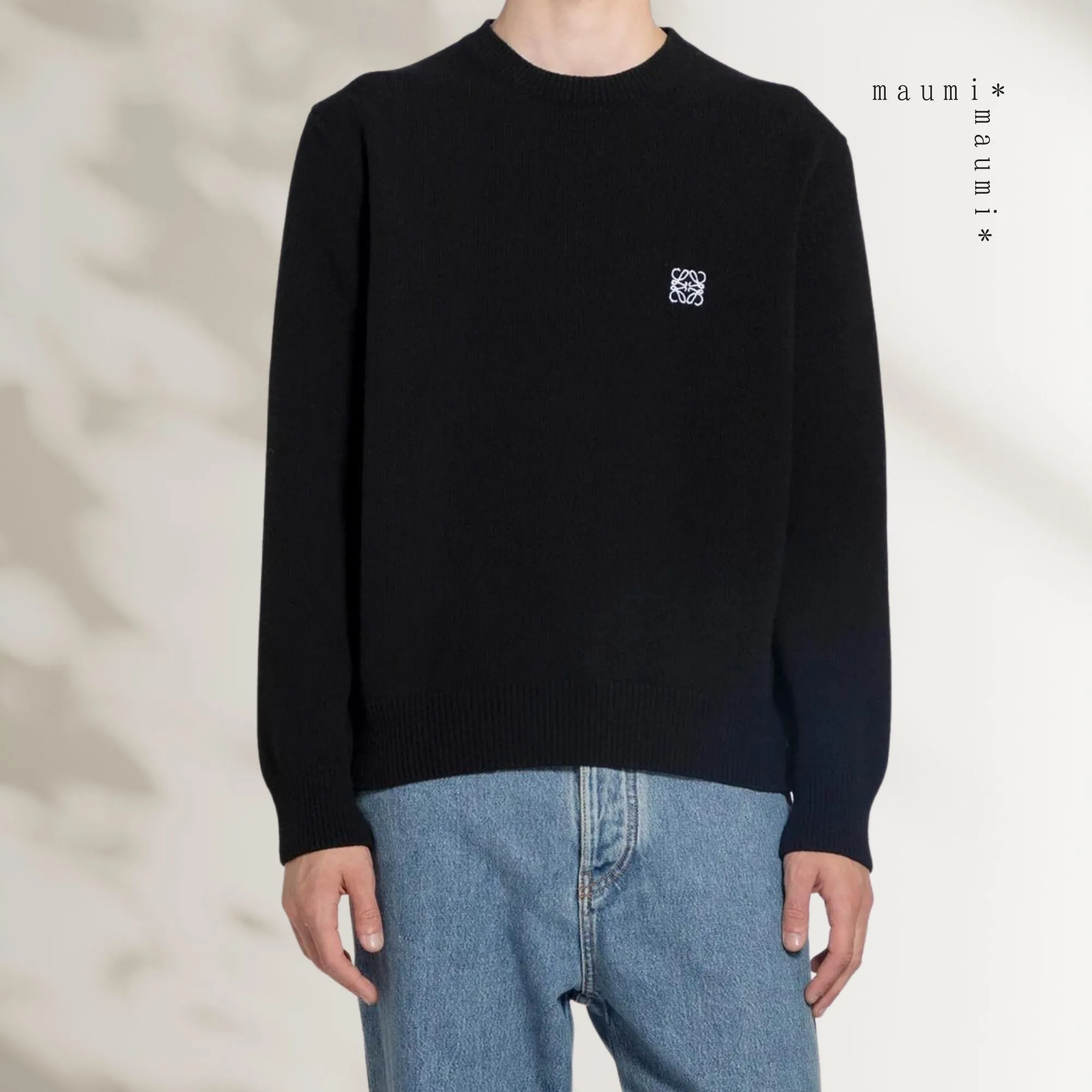 LOEWE  |Crew Neck Wool Long Sleeves Plain Logo Luxury