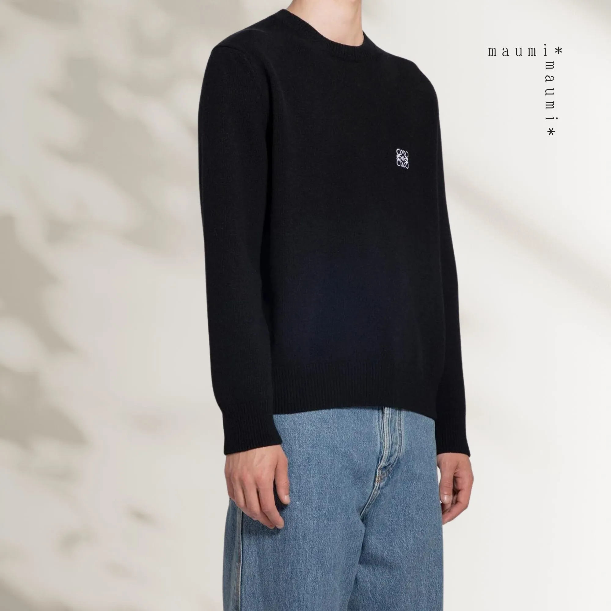 LOEWE  |Crew Neck Wool Long Sleeves Plain Logo Luxury