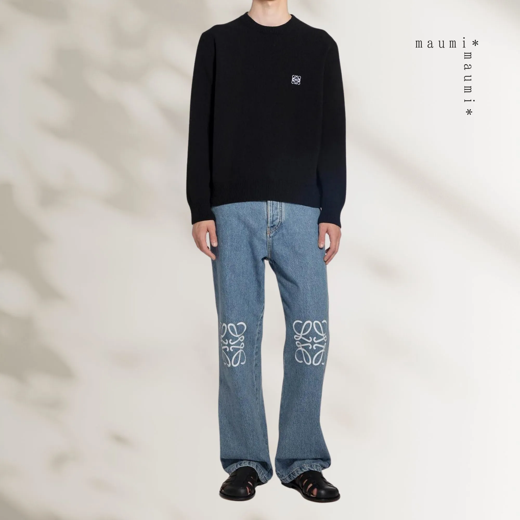 LOEWE  |Crew Neck Wool Long Sleeves Plain Logo Luxury