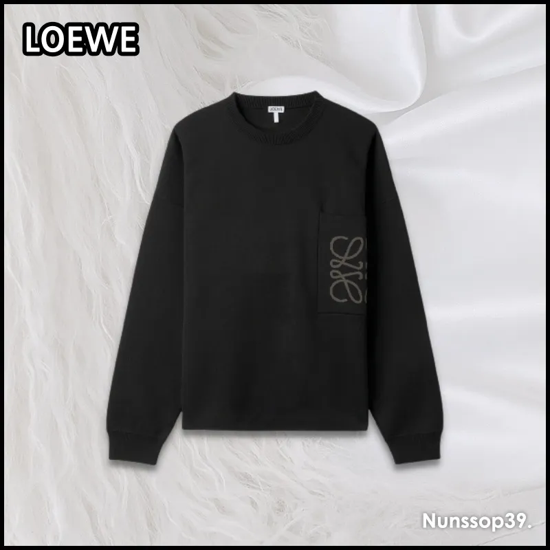 LOEWE  |Street Style Long Sleeves Plain Logo Luxury