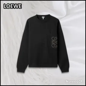 LOEWE  |Street Style Long Sleeves Plain Logo Luxury