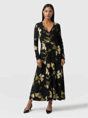 Maggie Wrap Dress - Green Aurora