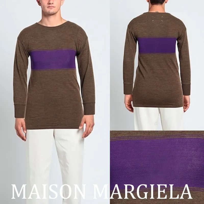 Maison Margiela  |Unisex Wool Nylon Street Style Long Sleeves Plain Cotton