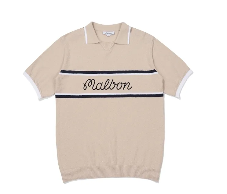 Malbon Golf  |Street Style Plain Short Sleeves Logo Sweaters