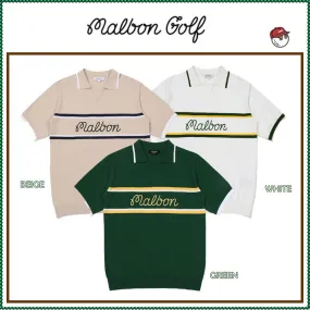 Malbon Golf  |Street Style Plain Short Sleeves Logo Sweaters