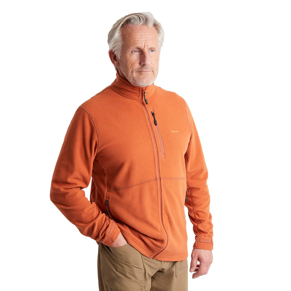 Men's Microgrid Fleece Jacket Copper Orange