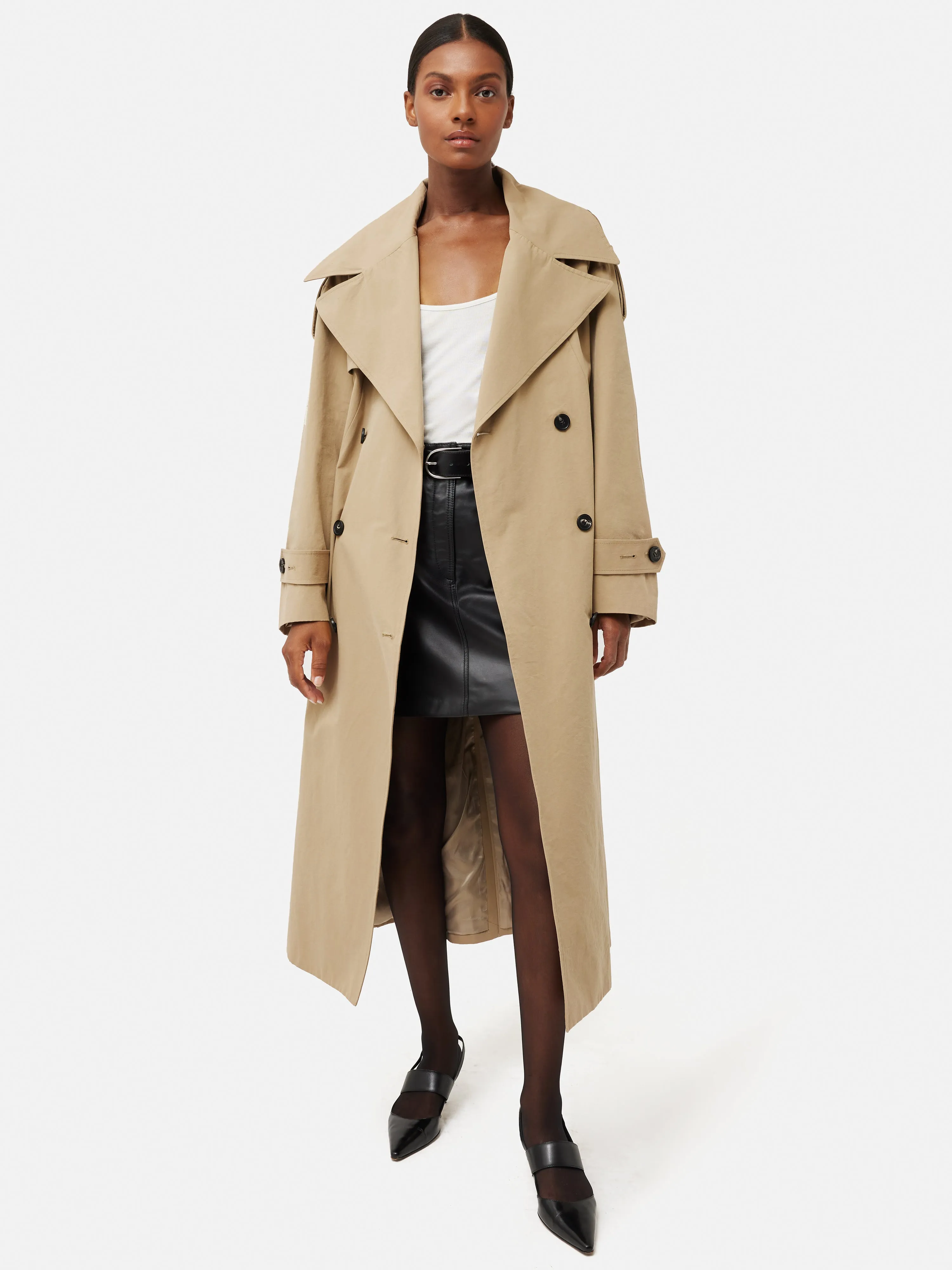 Nelson Cotton Trench Coat | Stone