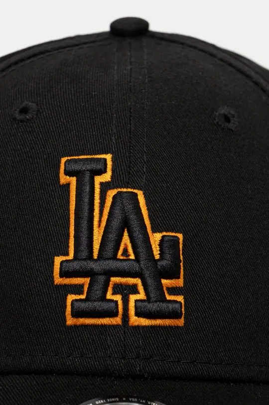 New Era cotton baseball cap TEAM OUTLINE 9FORTY® LOS ANGELES DODGERS black color with an application 60565117