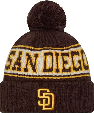 New Era Padres Knit Retro Pom Beanie