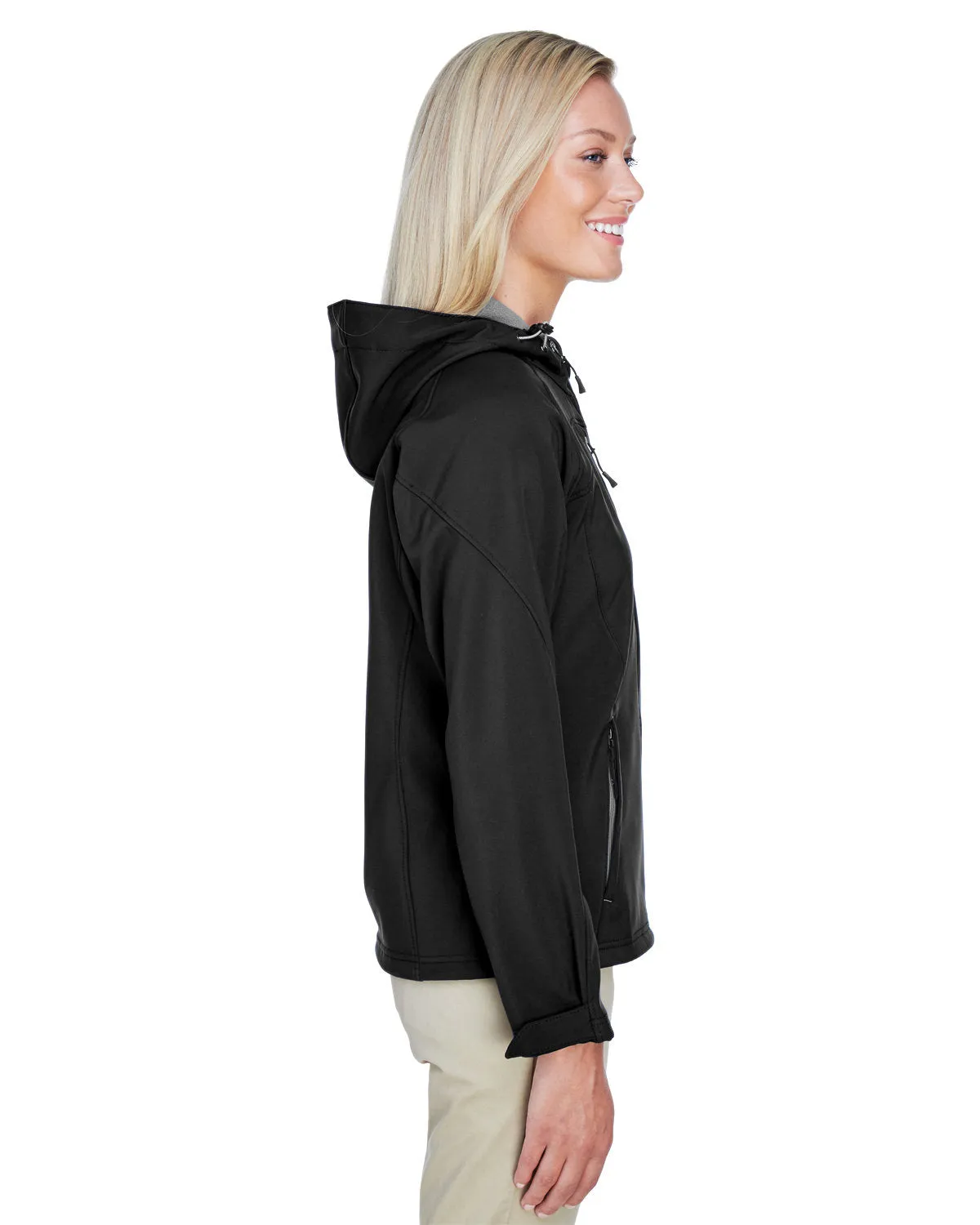 North End Ladies Prospect Two-Layer Fleece Bonded Soft Shell Hooded Jacket