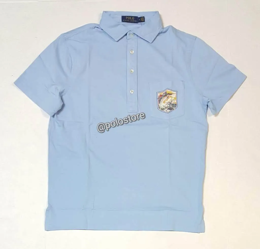 Nwt Kids Polo Ralph Lauren Blue Swordfish Polo Shirt (8-20)