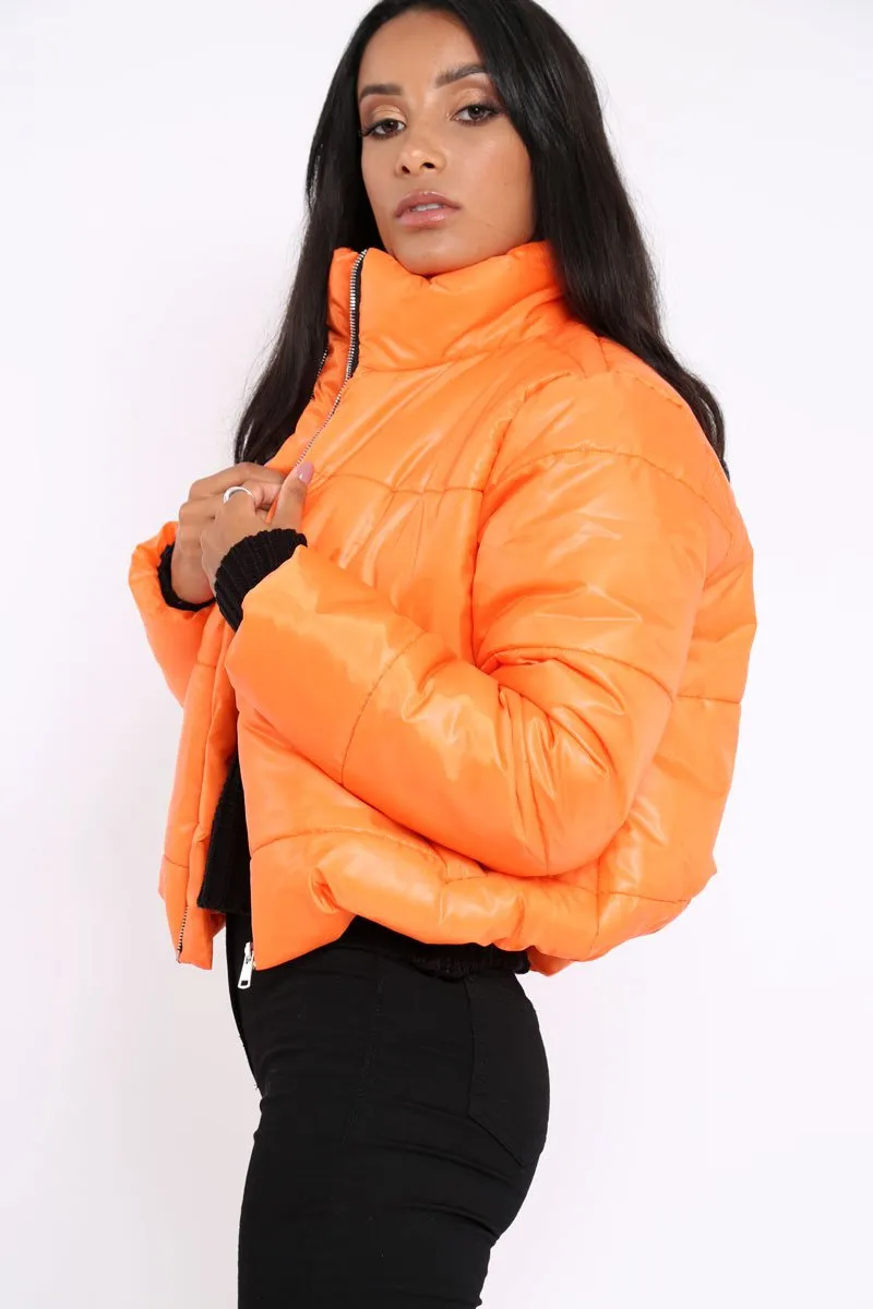 Orange Puffer Coat - Alyssa