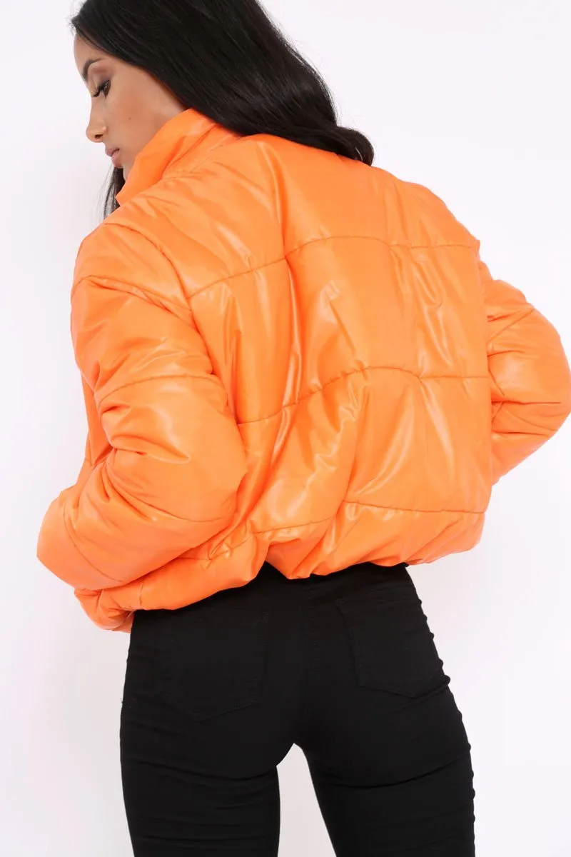 Orange Puffer Coat - Alyssa