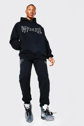 Oversized Official Rhinestone Hood Tracksuit