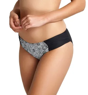 Panache Samara Gathered Swim Brief (SW1399) - Black/White