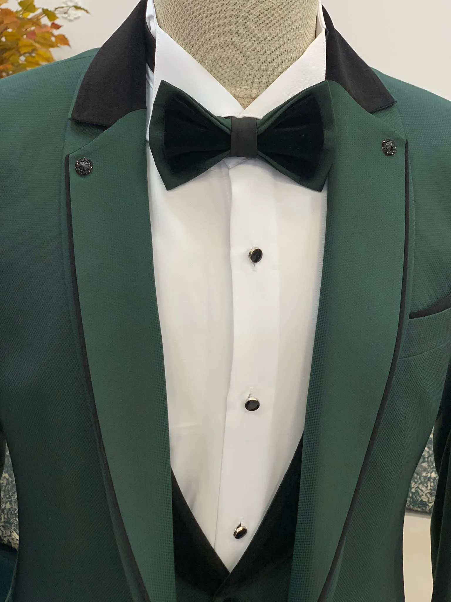 Partoni Royal Green Slim Fit Tuxedo