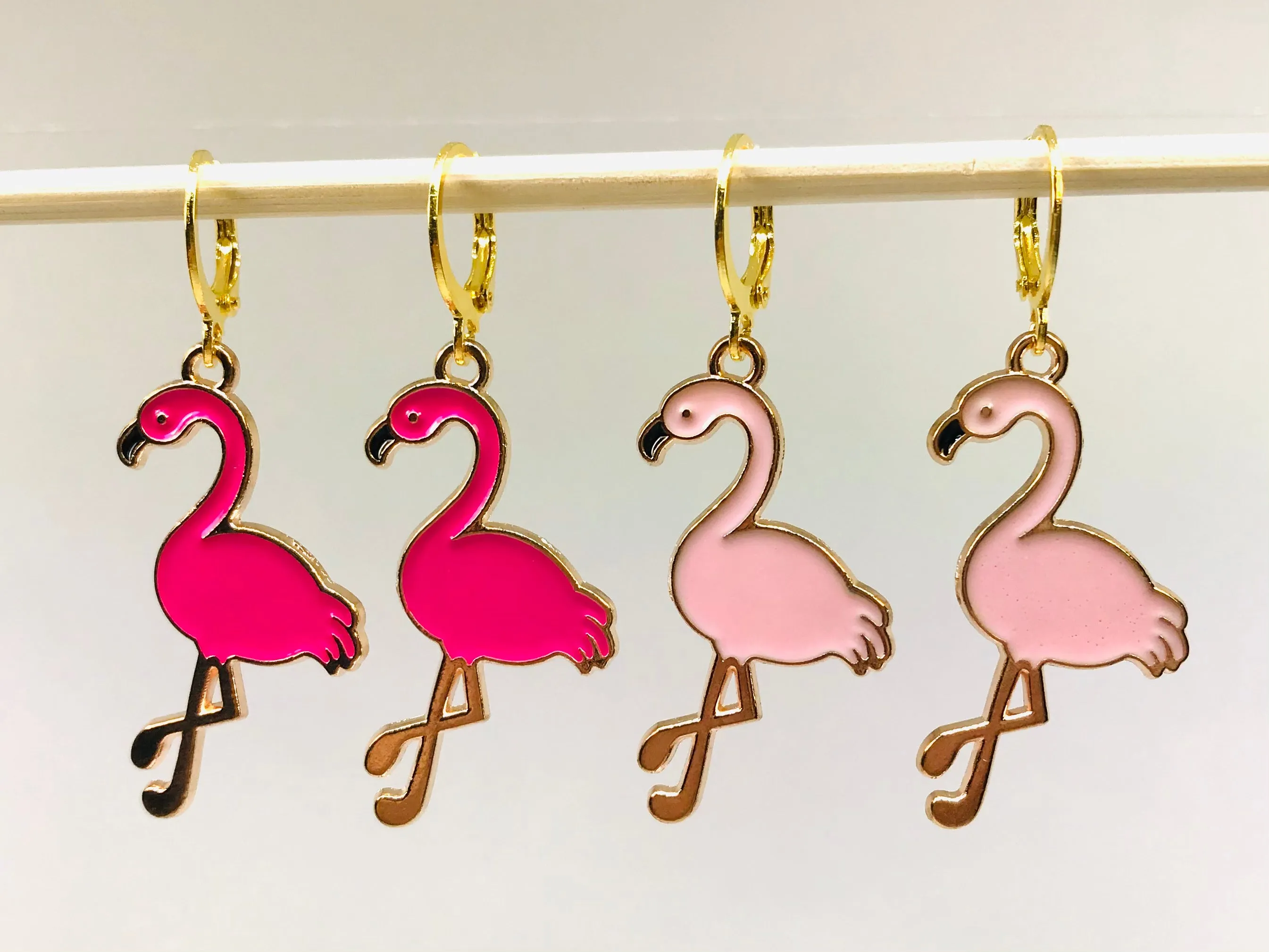 Pink Flamingo HUGGIE Earrings