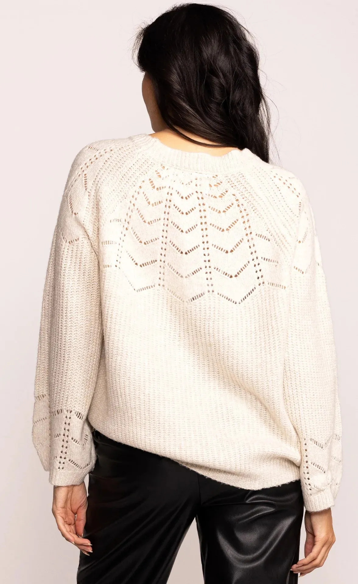 Pink Martini Ella Sweater | Pink + White