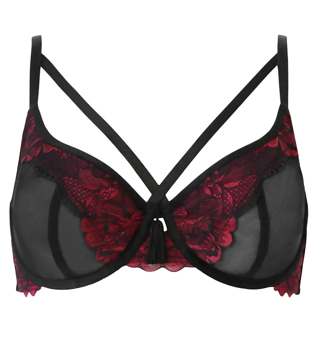 Pour Moi After Hours Strappy Underwire Bra (27502) - Red/Black