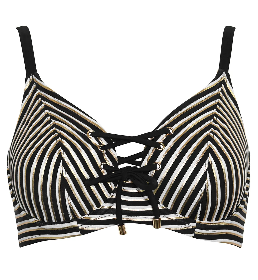 Pour Moi Radiance Underwire Rope Swim Top (24701) - Black/White/Gold