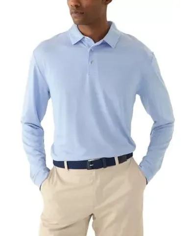 Pro Tour Men's Long Sleeve Jacquard Polo Shirt