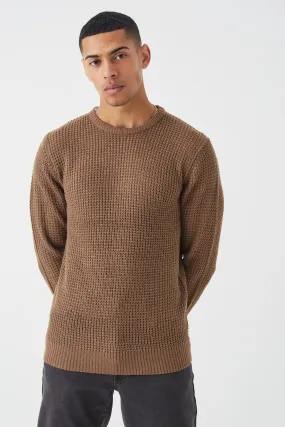 Regular Fit Waffle Knit Sweater