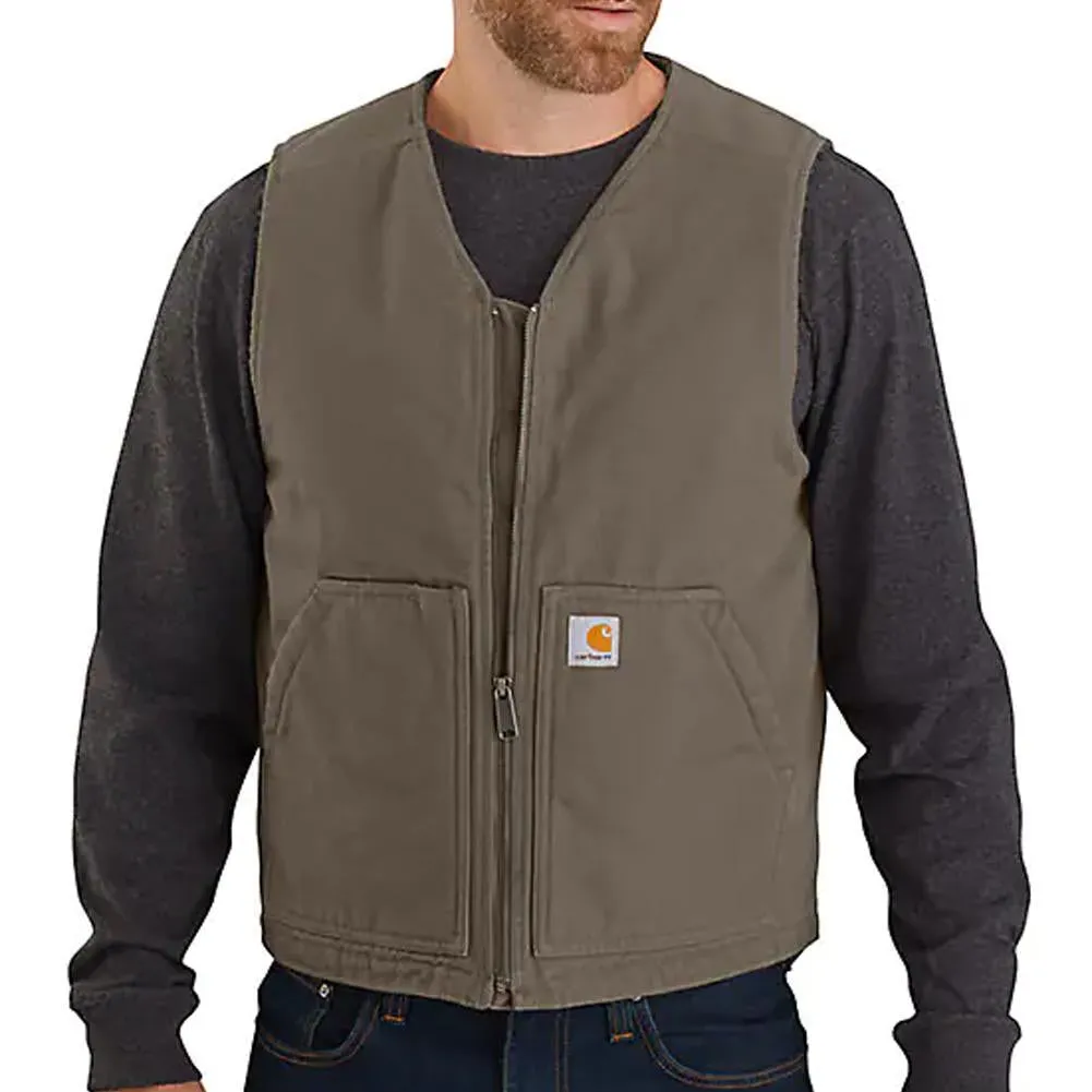 Relaxed Fit Washed Duck Sherpa-Lined Vest - Big - 104394B