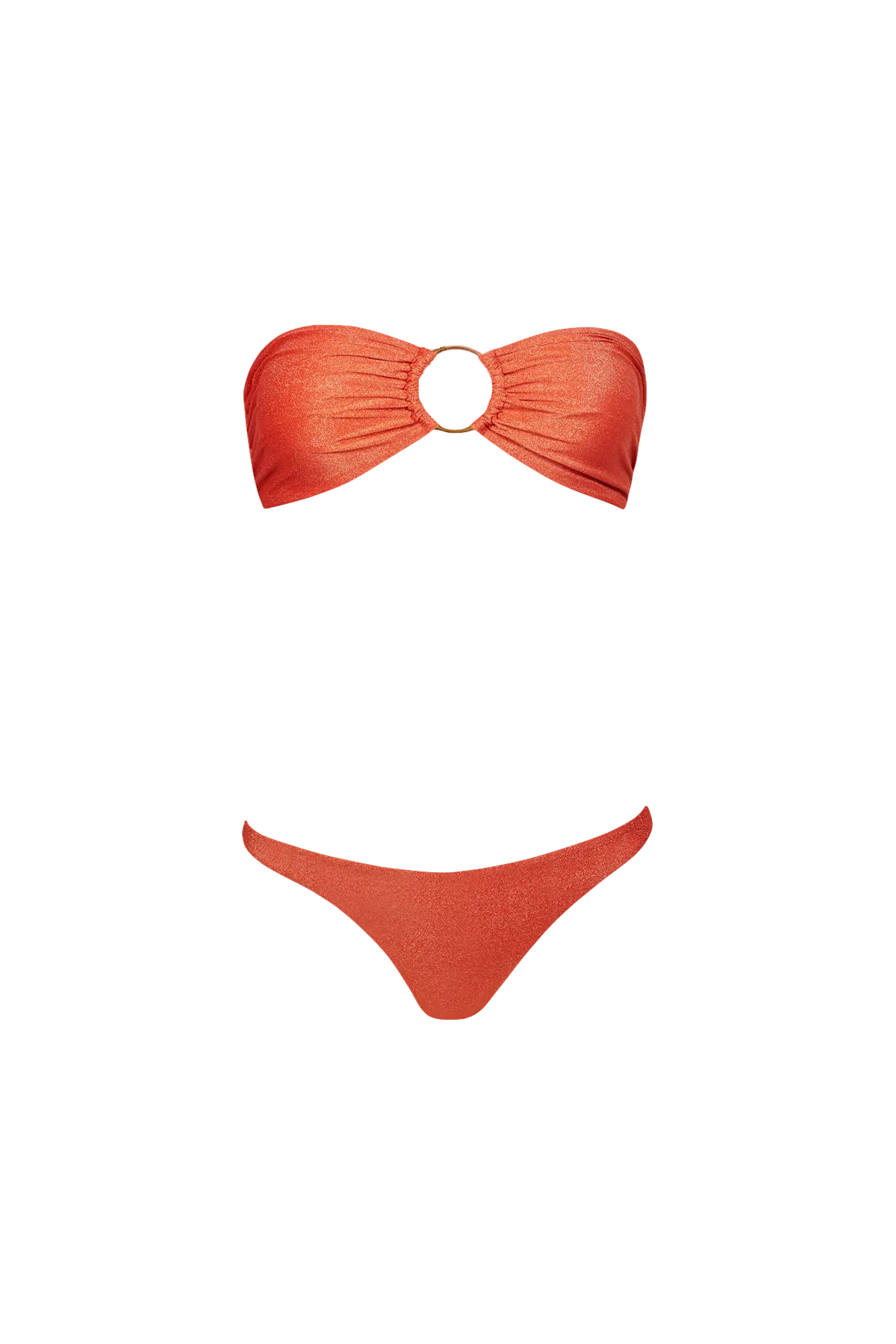 Ring Bikini in Shiny Orange - Top