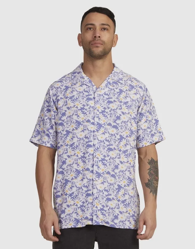 RVCA  |Flower Patterns Street Style Short Sleeves Shirts